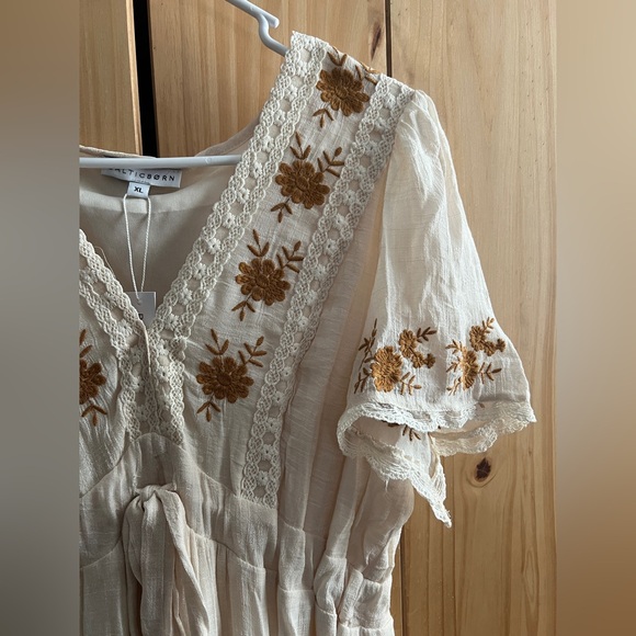Baltic Born Cream Maxi Dress with Floral Embroidery - Picture 5 of 7